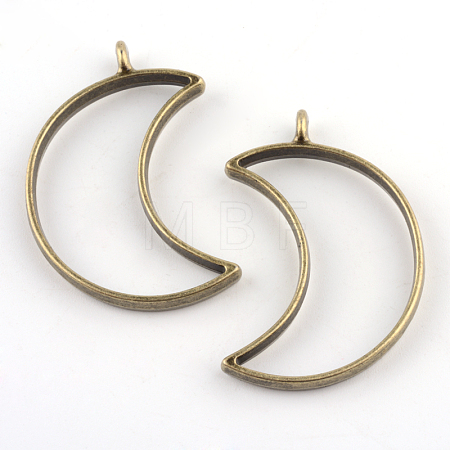 Rack Plating Alloy Open Back Bezel Pendants X-PALLOY-S047-39F-FF-1