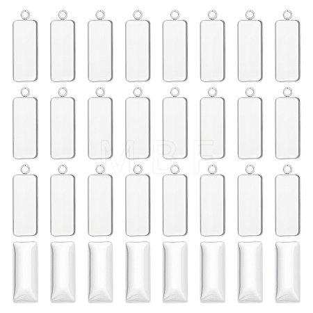30Pcs 304 Stainless Steel Pendant Cabochon Settings STAS-UN0063-45-1