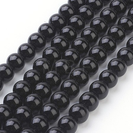 Synthetic Black Stone Beads Strands X-GSR4mmC044-1
