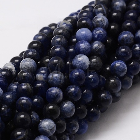 Natural Sodalite Round Beads Strands G-E329-4mm-39-1