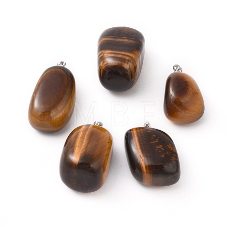 Natural Tiger Eye Pendants G-k302-B19-1