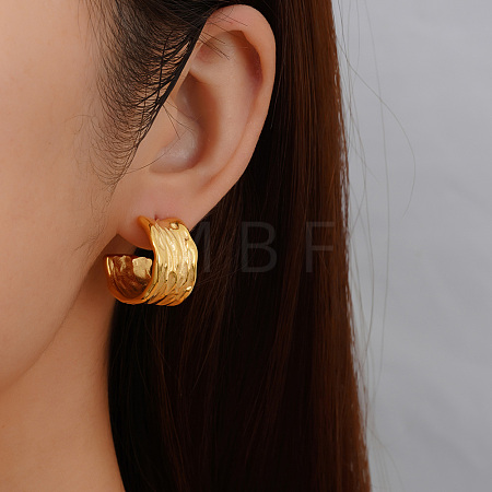 French Retro 304 Stainless Steel C-shaped Stud Earrings VD7473-1