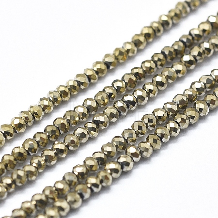 Electroplate Glass Beads Strands GLAA-F079-A-FP06-1
