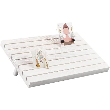 7-Slot Wooden Place Card Display Stands ODIS-WH0029-52D-1