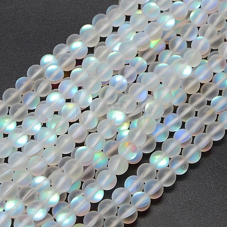 Synthetic Moonstone Beads Strands G-F142-8mm-01-1