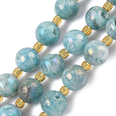 Electroplated Natural Druzy Geode Crystal Beads Strands G-G459-02L-1