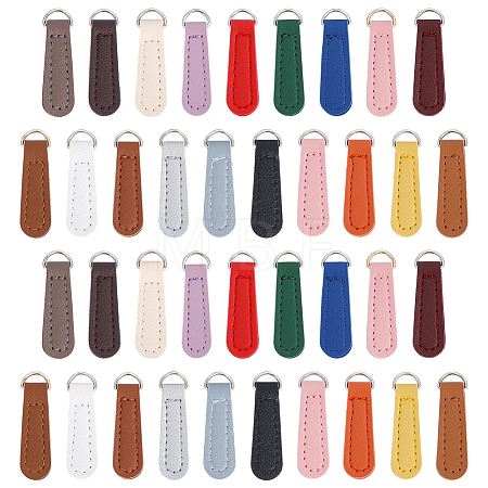 38Pcs 19 Styles PU Leather Zipper Pull Tabs FIND-ME0004-16-1