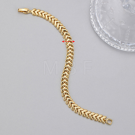 Brass Link Chain Bracelets for Women WG7C619-02-1