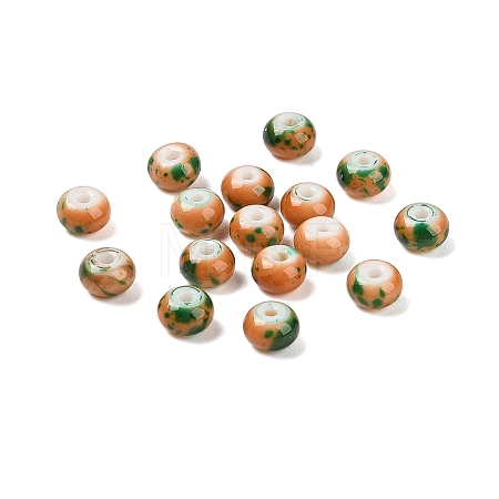 Opaque Spray Painted Glass Beads GLAA-G118-01V-1