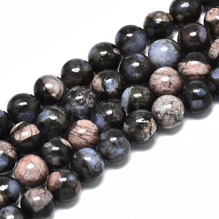 Natural Glaucophane Beads Strands G-R485-12-6mm-1