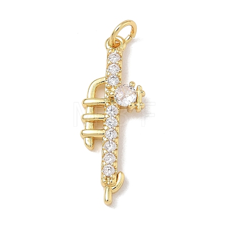 Brass Micro Pave Clear Cubic Zirconia Pendants KK-D289-01G-12-1