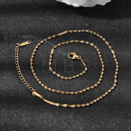 1.8MM Unisex 304 Stainless Steel Rope Chain Necklaces NJEW-P356-02G-1