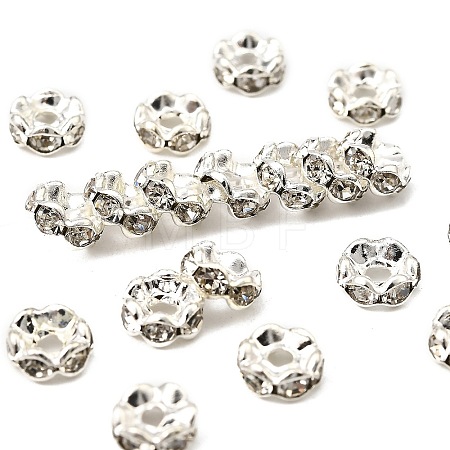 Brass Rhinestone Spacer Beads X-RSB04C14-1