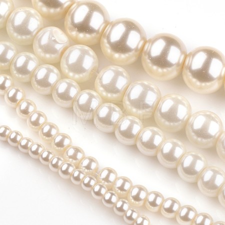 Dyed Glass Pearl Round Bead Strands HY-X0002-01-1
