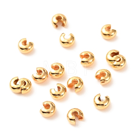 Brass Crimp Beads Covers KK-F824-036C-G-1