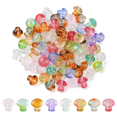 80Pcs 8 Colors Transparent Glass Beads GLAA-FS0001-44-1