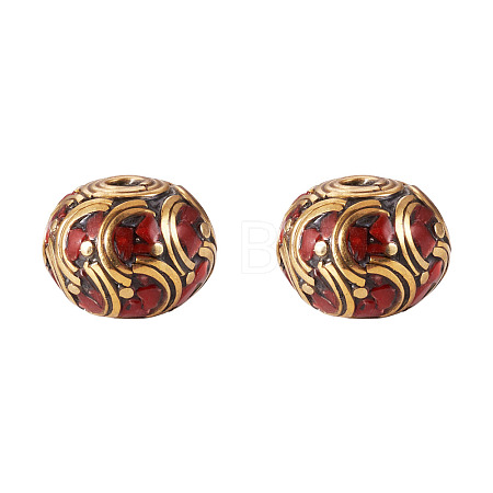 2Pcs Handmade Tibetan Style Beads KK-TA0008-43-1