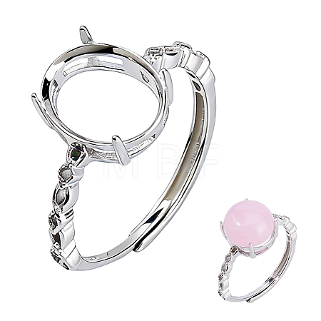 925 Sterling Silver Adjustable Ring Findings STER-WH0009-40B-1