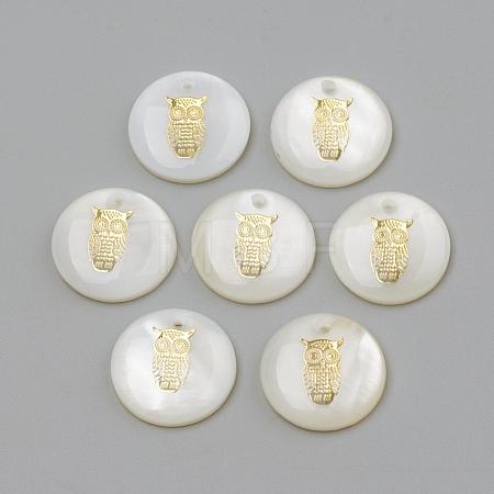 Freshwater Shell Pendants SHEL-Q010-007G-1
