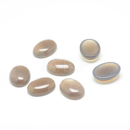 Natural Grey Agate Gemstone Cabochons G-T020-13x18mm-06-1