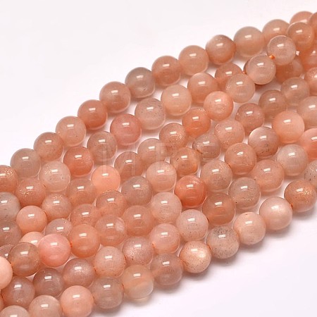 Natural Sunstone Round Bead Strands LS-G-F266-11-6mm-1