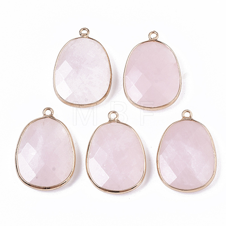 Natural Rose Quartz Pendants G-T131-08H-1