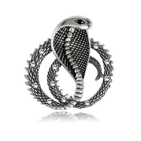 Snake Alloy Rhinestone Safety Pin Brooch PW-WGC1B3E-01-1
