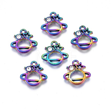 Rack Plating Rainbow Color Alloy Charms PALLOY-S180-087A-1