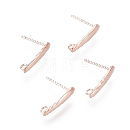304 Stainless Steel Stud Earring Findings X-STAS-H436-22RG-1