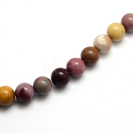 Natural Mookaite Round Beads Strands X-G-O047-12-8mm-1