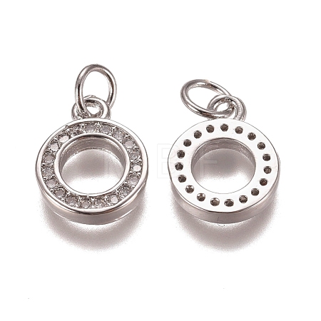 Brass Micro Pave Clear Cubic Zirconia Charms X-ZIRC-G153-23P-1