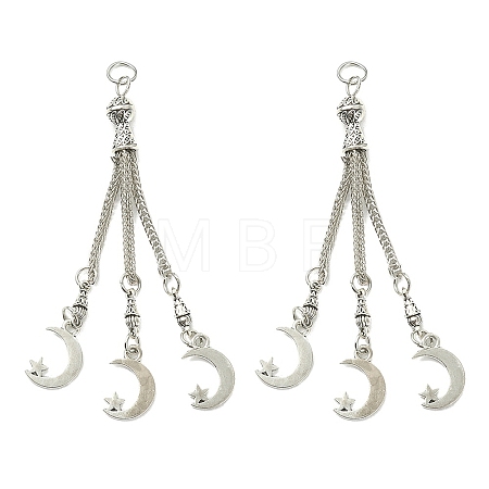 Tibetan Style Alloy Feather Tassel Big Pendants LS-FIND-YW0003-92C-1