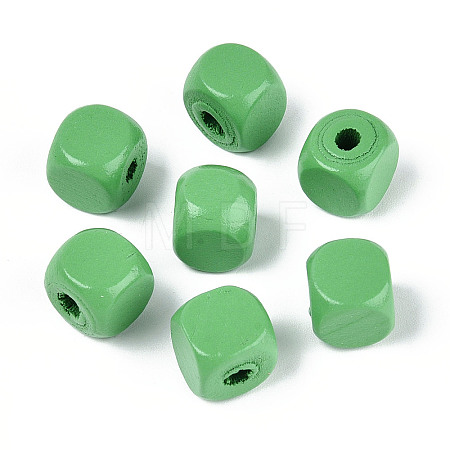 Spray Painted Wooden Beads WOOD-P021-01C-28-1