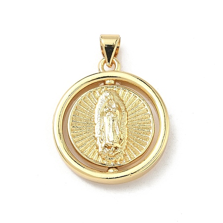 Religion Brass Pendants KK-P350-07B-G-1