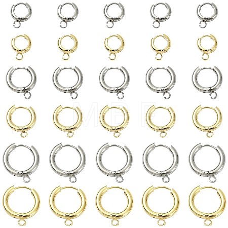 16Pcs 201 Stainless Steel Huggie Hoop Earring Findings STAS-FS0002-27A-1