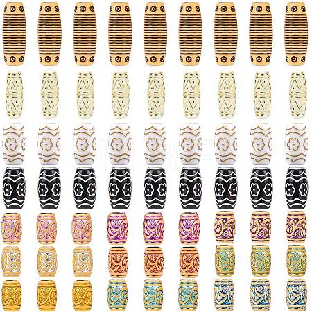 44Pcs Plastic & Resin Dreadlocks Braiding Beads OHAR-SC0001-21-1