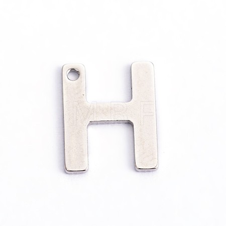 Tarnish Resistant 304 Stainless Steel Letter Charms STAS-O072-H-1