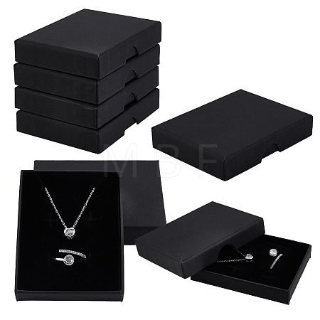 Paper Jewelry Set Gift Packing Boxes with Lid CON-WH0095-221-1