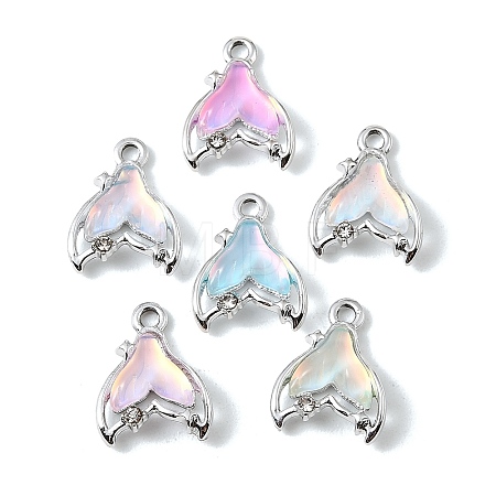 UV Plating Alloy Glass Pendants FIND-K032-17P-1