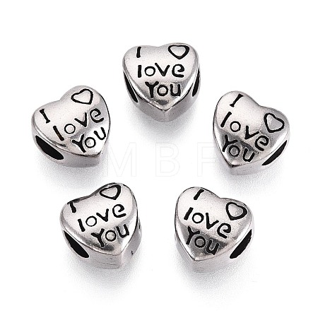 304 Stainless Steel European Style Large Hole Beads STAS-T072-106AS-1