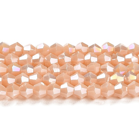 Opaque Solid Color Electroplate Glass Beads Strands EGLA-A039-P4mm-B06-1