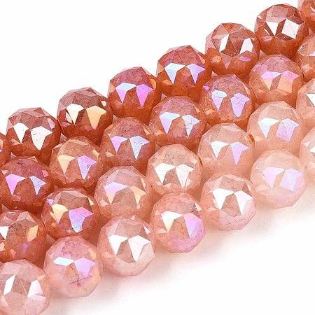 Anti-Tarnish Electroplate Glass Beads Strands GLAA-N064-10mm-10-1