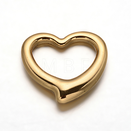 304 Stainless Steel Heart Linking Rings STAS-F079-02G-1