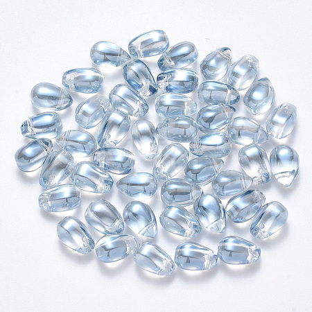 Transparent Spray Painted Glass Charms GLAA-R211-03-D04-1