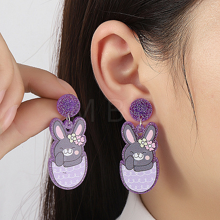 Easter Acrylic Dangle Stud Earrings FS-WG96A64-07-1