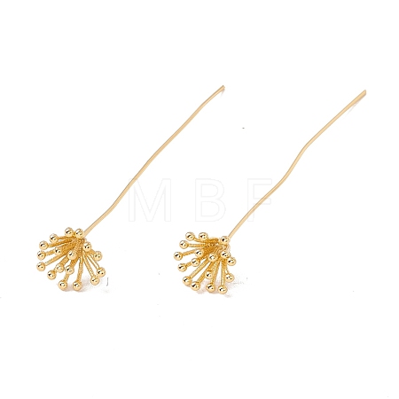 Brass Flower Head Pins LS-FIND-B009-07G-1