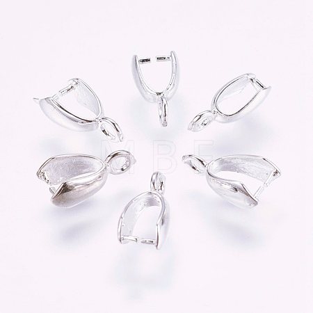 Grade AA Brass Ice Pick Pinch Bails for Pendant Making KK-M008-b-05S-NR-1
