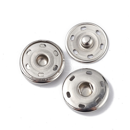 Non-Tarnish 202 Stainless Steel Snap Buttons BUTT-I017-01E-P-1