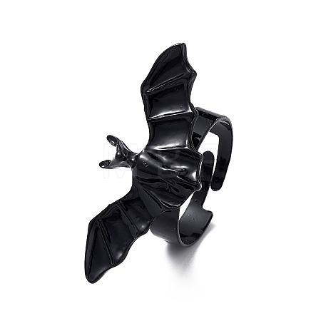 Halloween Themed Alloy Bat Adjustable Ring for Woman RJEW-L105-01-1