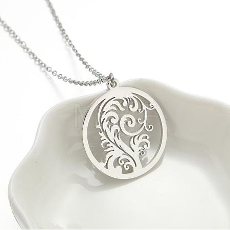304 Stainless Steel Hollow Pendant Necklaces FS-WGE7531-04-1